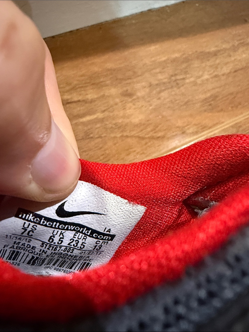 Nike Free Baby / Kids Athletic Sneakers - Gray & Red - Picture 3 of 4